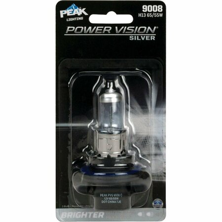 PEAK Power Vision Silver 9008 H13 12.8V Automotive Bulb 9008PVS-BPP